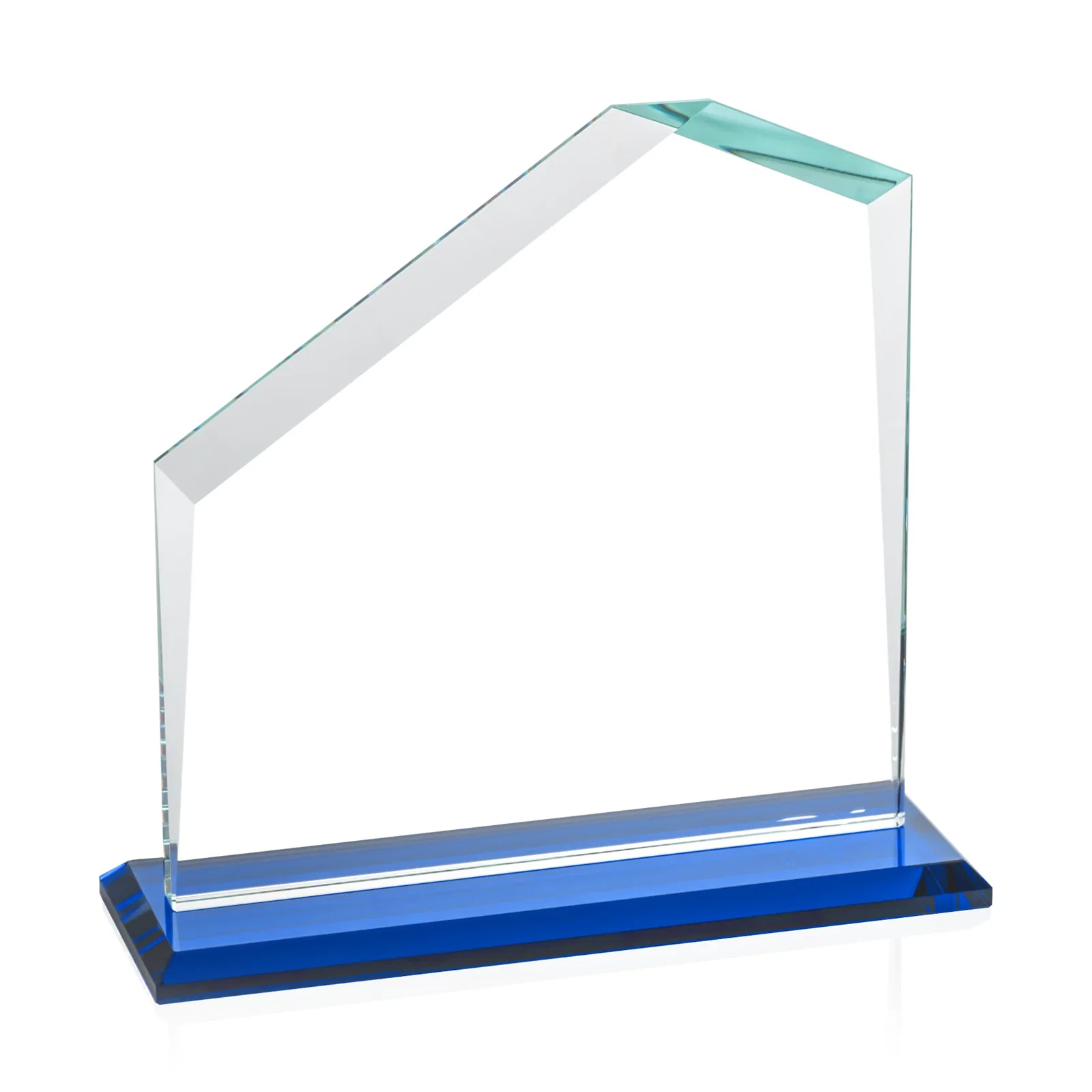 Custom Starfire Crystal Real Estate Award with White Crystal Base, with your logo for retirement presentations