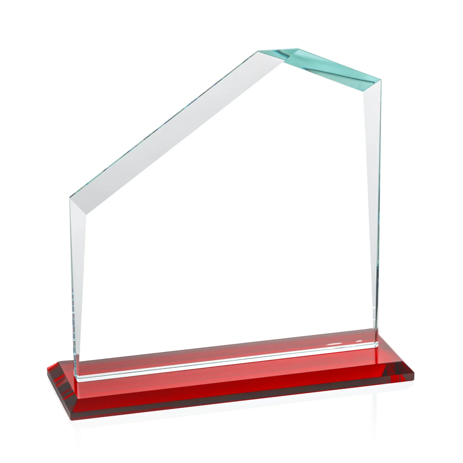Custom Starfire Crystal Real Estate Award with White Crystal Base, with your logo for donor appreciation