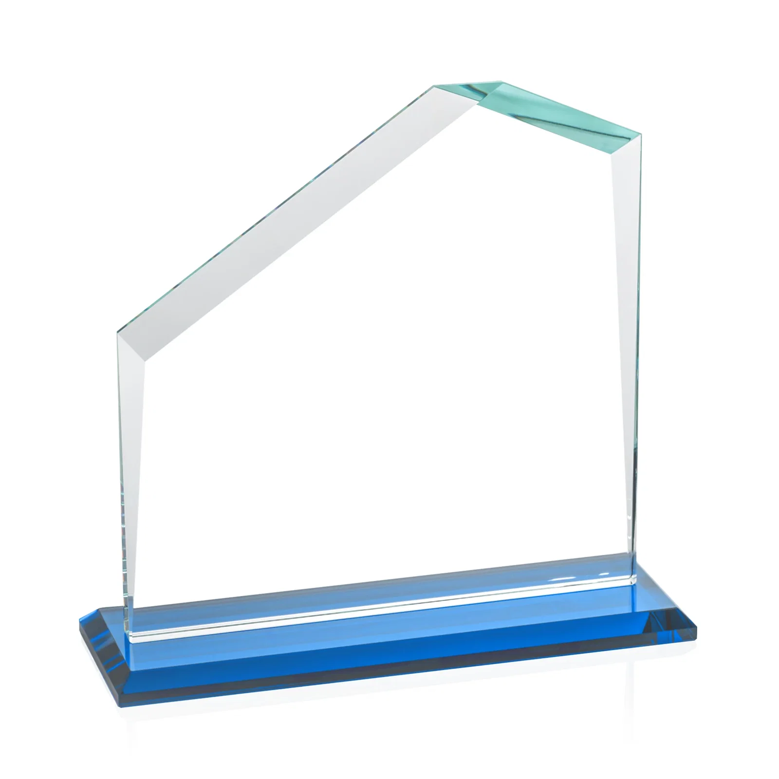 Custom Starfire Crystal Real Estate Award with White Crystal Base, with your logo for volunteer appreciation