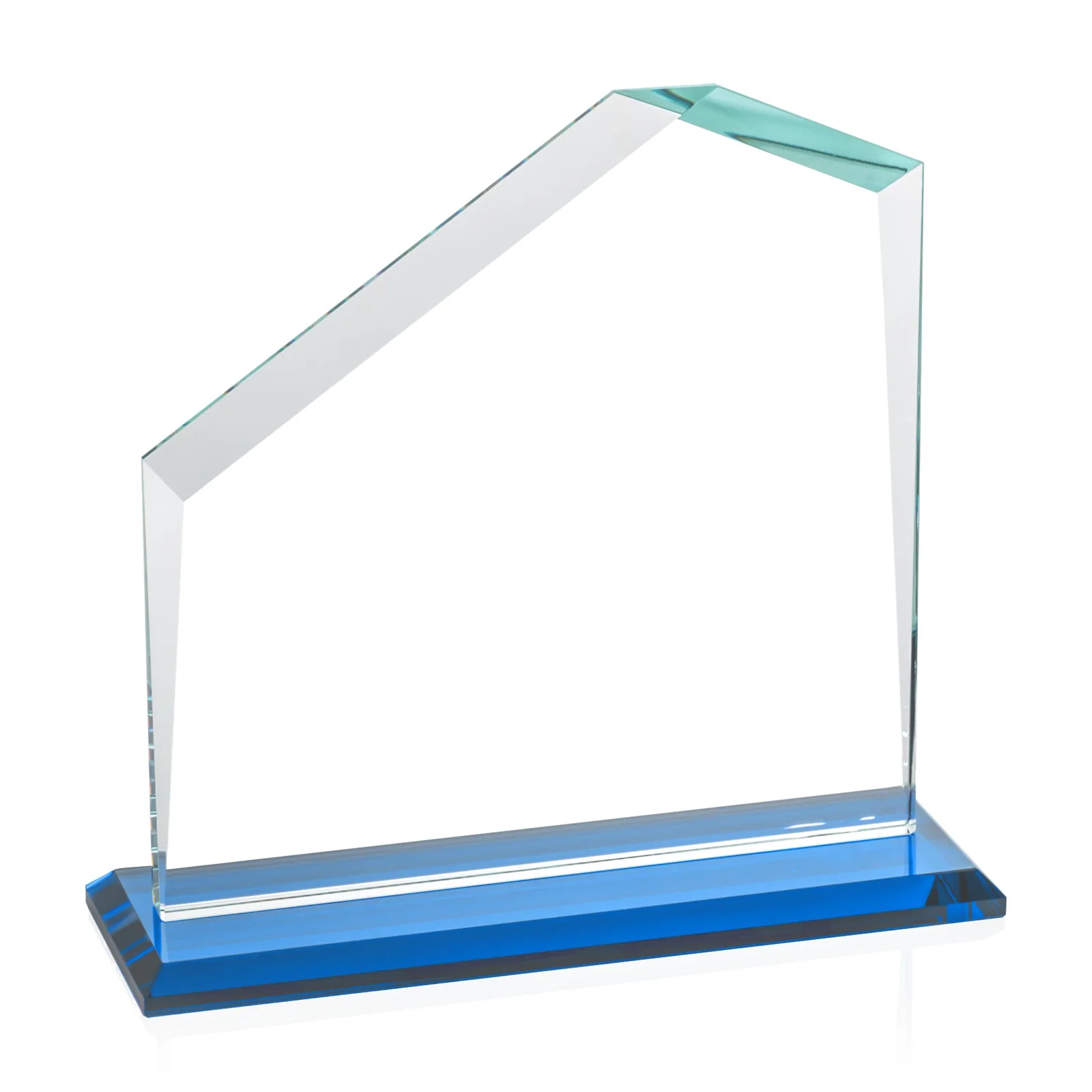 Custom Starfire Crystal Real Estate Award with White Crystal Base, with your logo for company anniversary events