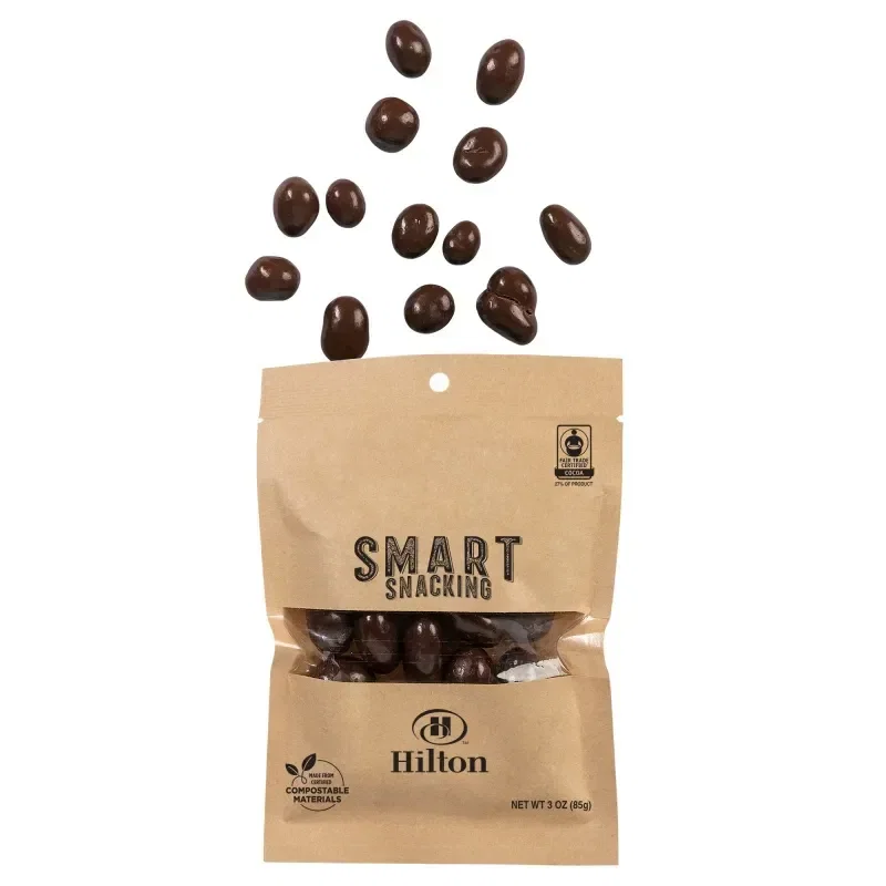 FairTrade Dark Chocolate Raisins in Compostable Kraft Pouch — view 2