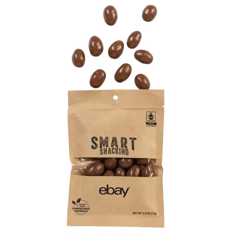 FairTrade Milk Chocolate Almonds in Compostable Kraft Pouch — view 2