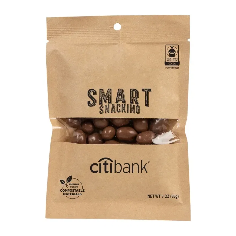 FairTrade Milk Chocolate Raisins in Compostable Kraft Pouch — view 1