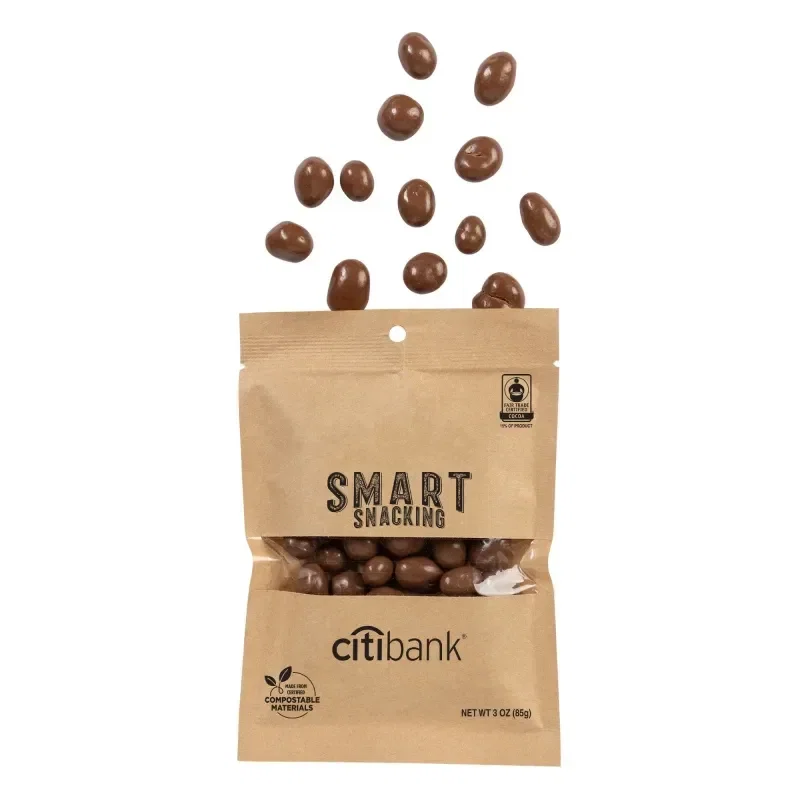 FairTrade Milk Chocolate Raisins in Compostable Kraft Pouch — view 2