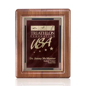 Walnut Plaque with Solid Brass Engraving Plate