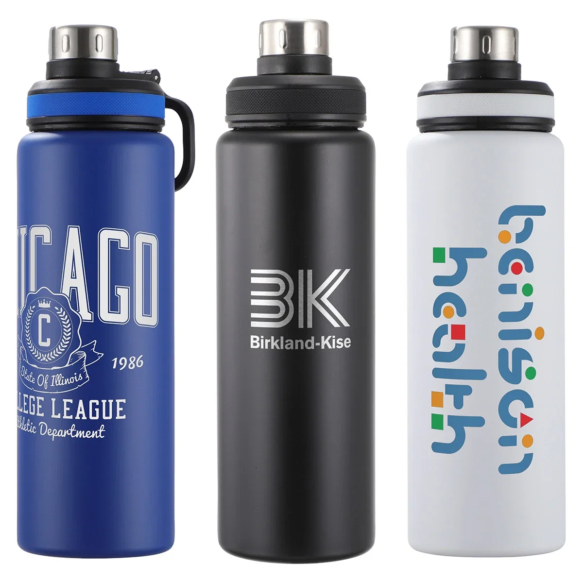 Custom Fargo 32 oz Recycled Stainless Steel Bottle, front view of the branded eco-friendly water bottle