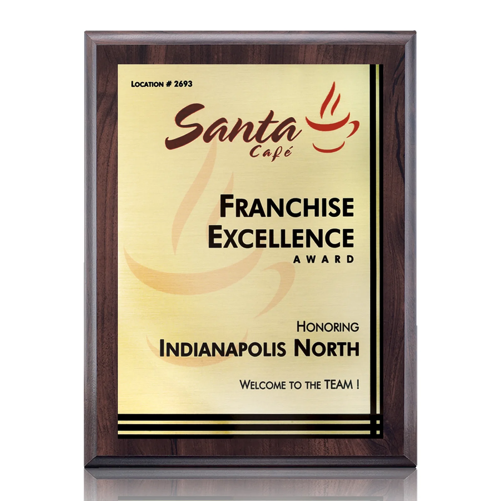 Personalized Full Color Sublimated Plate Plaque on Laminate for team milestone celebrations