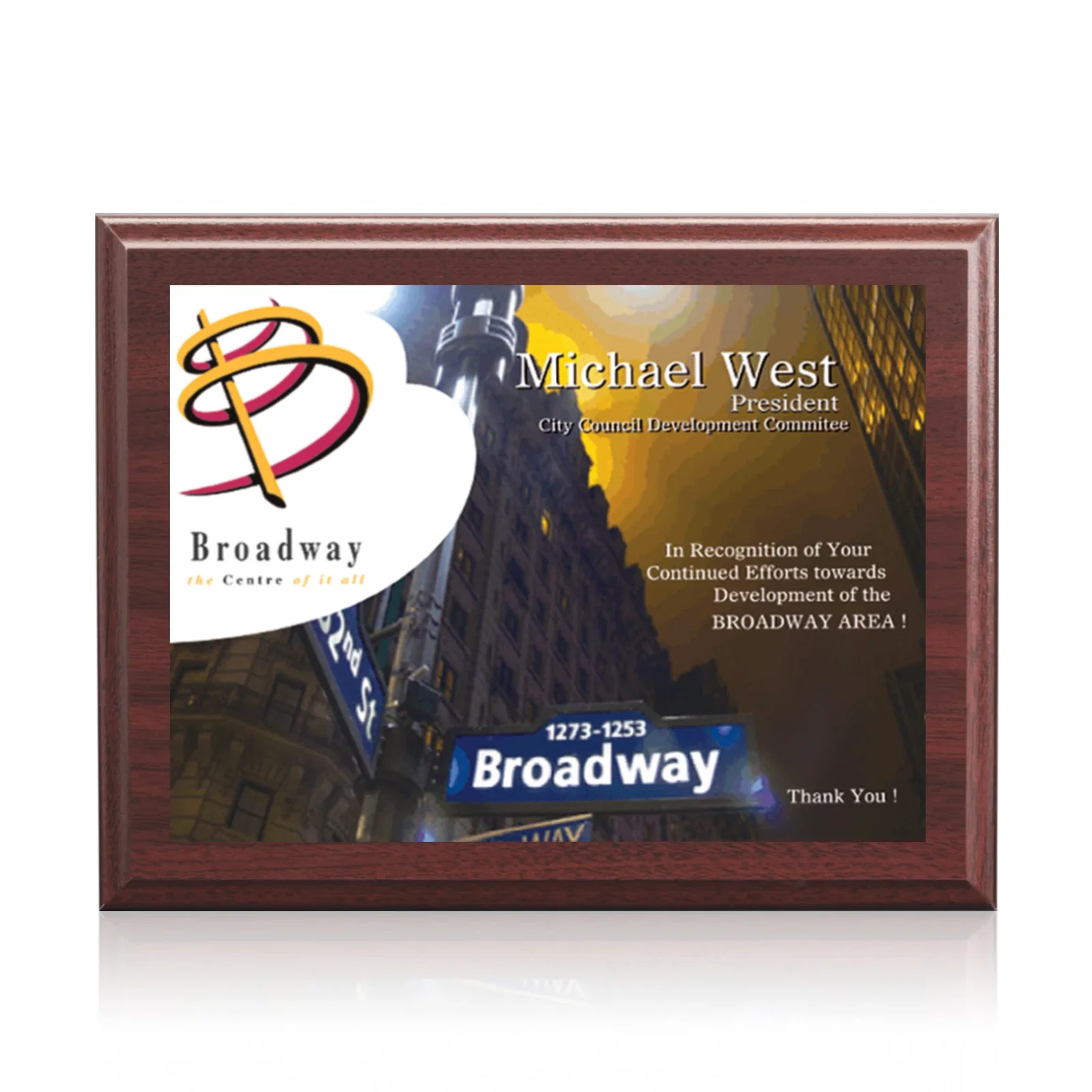 Personalized Full Color Sublimated Plate Plaque on Laminate for graduation ceremonies