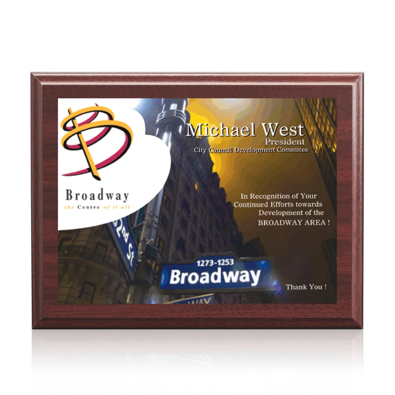 Personalized Full Color Sublimated Plate Plaque on Laminate for safety achievement programs