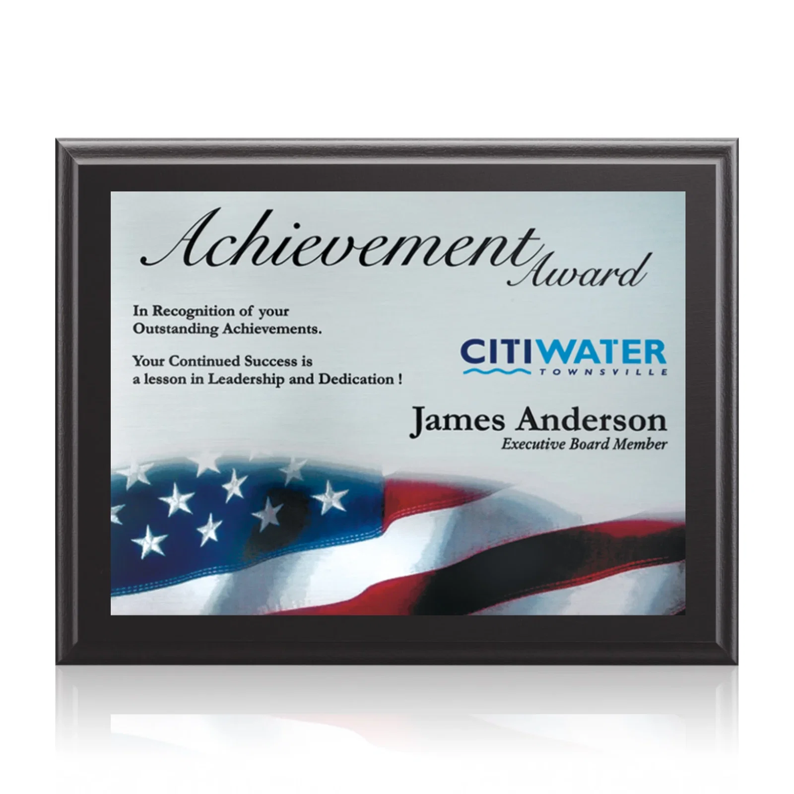 Custom Full Color Sublimated Plate Plaque on Laminate for sales achievement awards