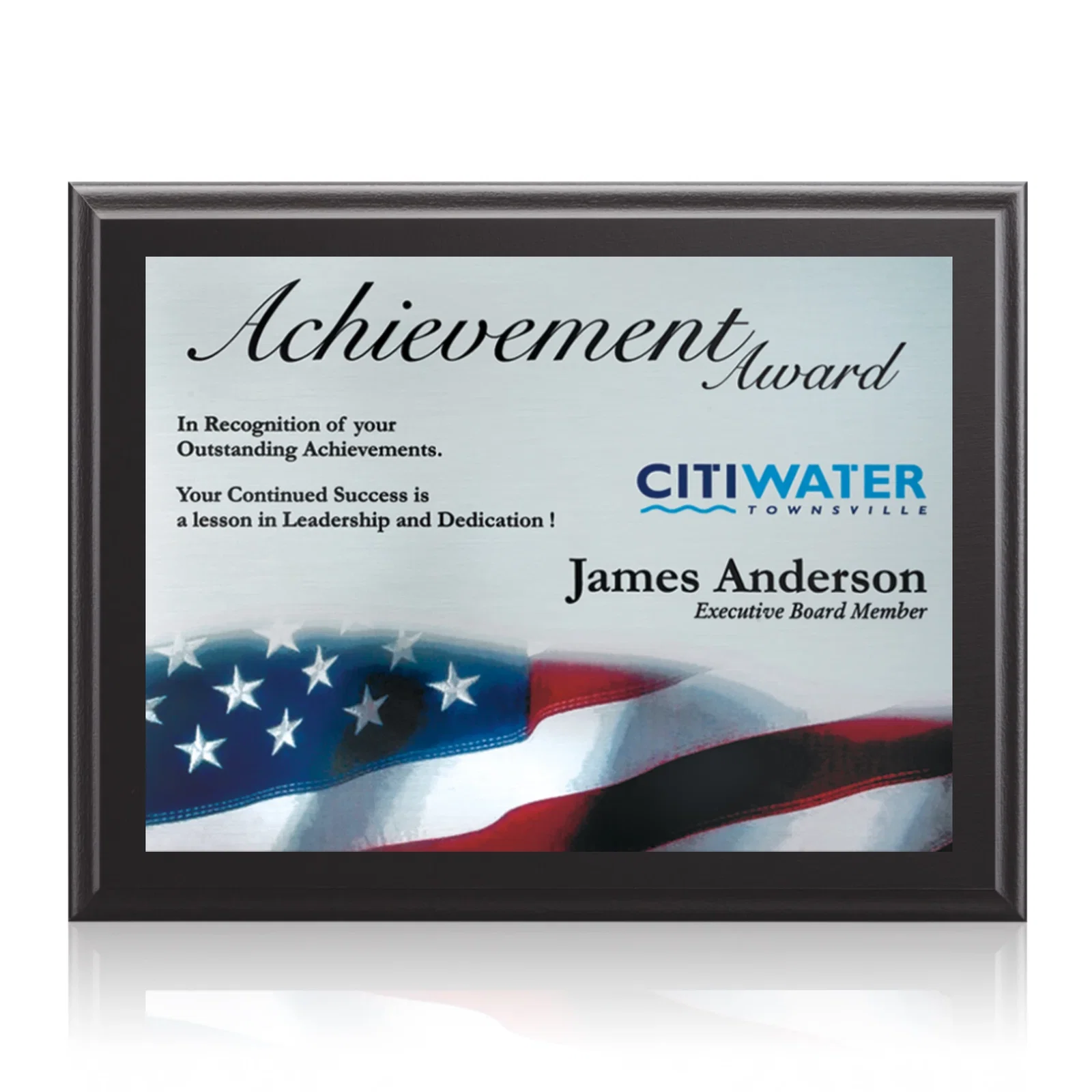 Custom Full Color Sublimated Plate Plaque on Laminate for retirement presentations