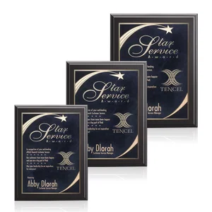 Laminate Wall Plaque with Star-Engraved Brass Plate