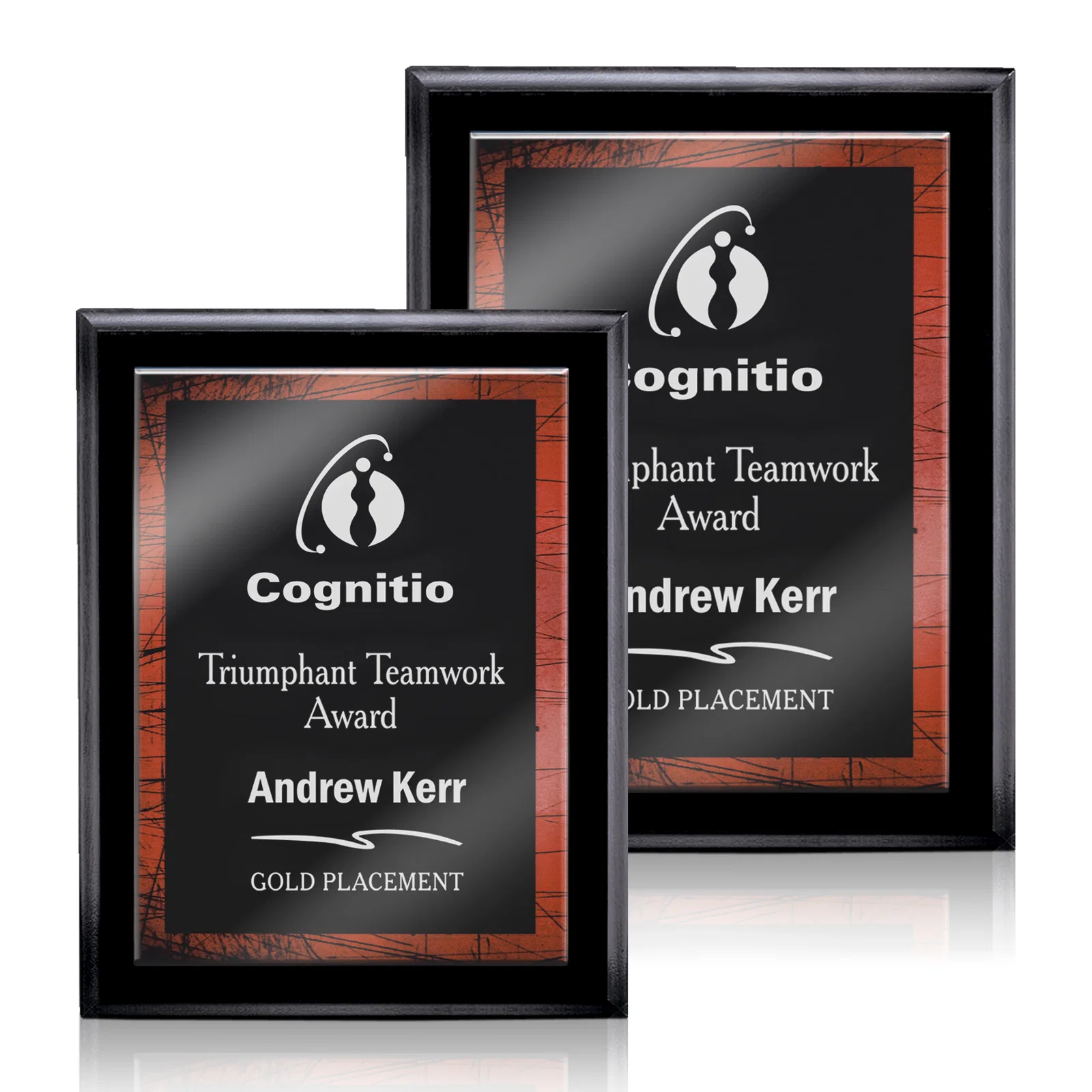 Custom Solid Acrylic Panel Wall Plaque with Five-Color Laminate Base for employee recognition