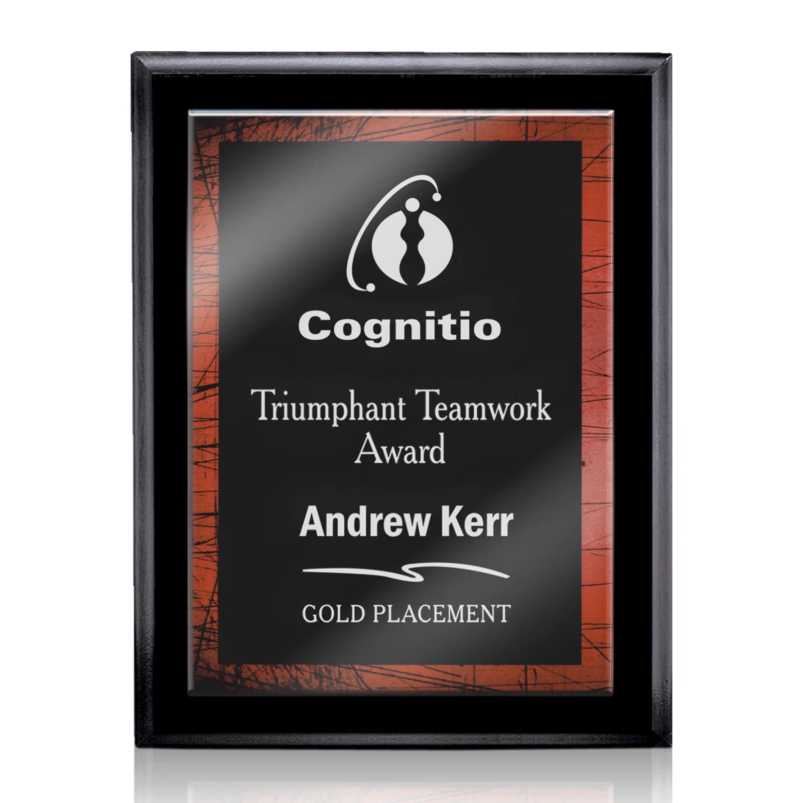 Custom Solid Acrylic Panel Wall Plaque with Five-Color Laminate Base for service anniversary gifts