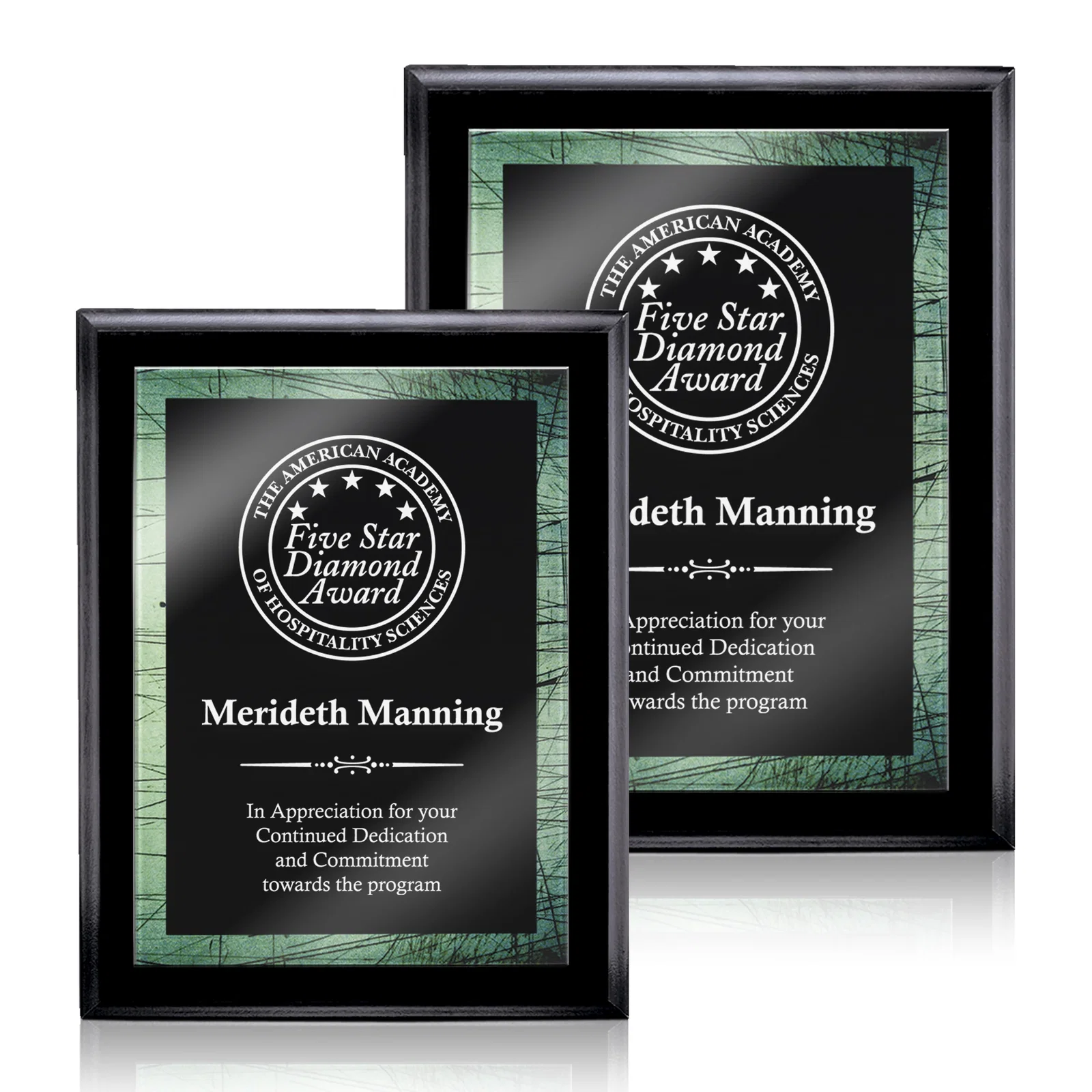 Custom Solid Acrylic Panel Wall Plaque with Five-Color Laminate Base for sales achievement awards