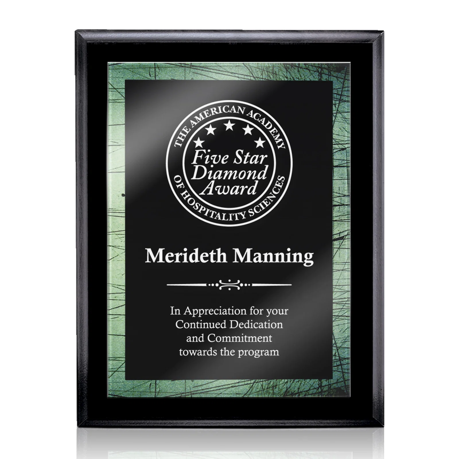Custom Solid Acrylic Panel Wall Plaque with Five-Color Laminate Base for team milestone celebrations