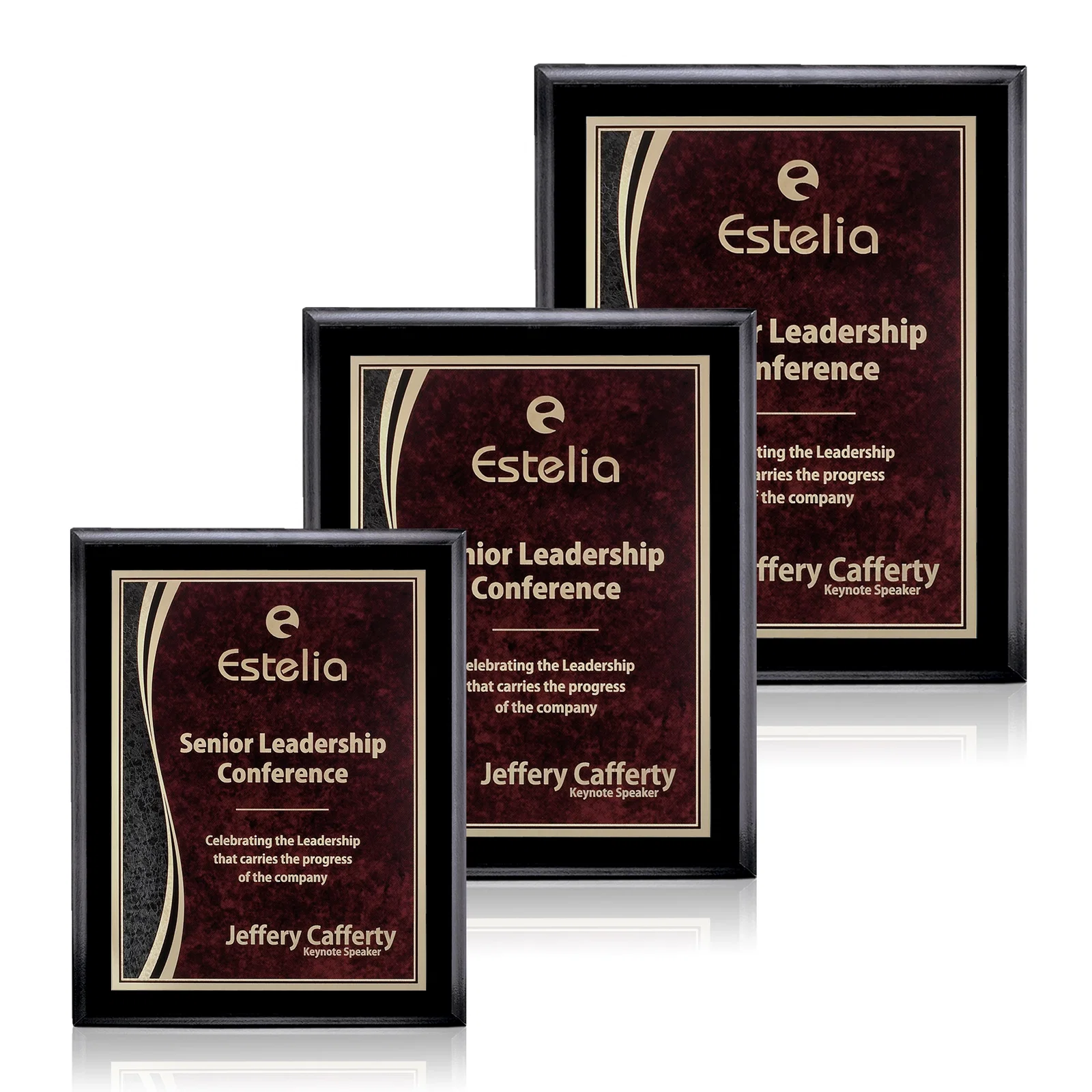 Custom Laminate Wall Plaque in Black, Gold, Red, or Blue for employee recognition