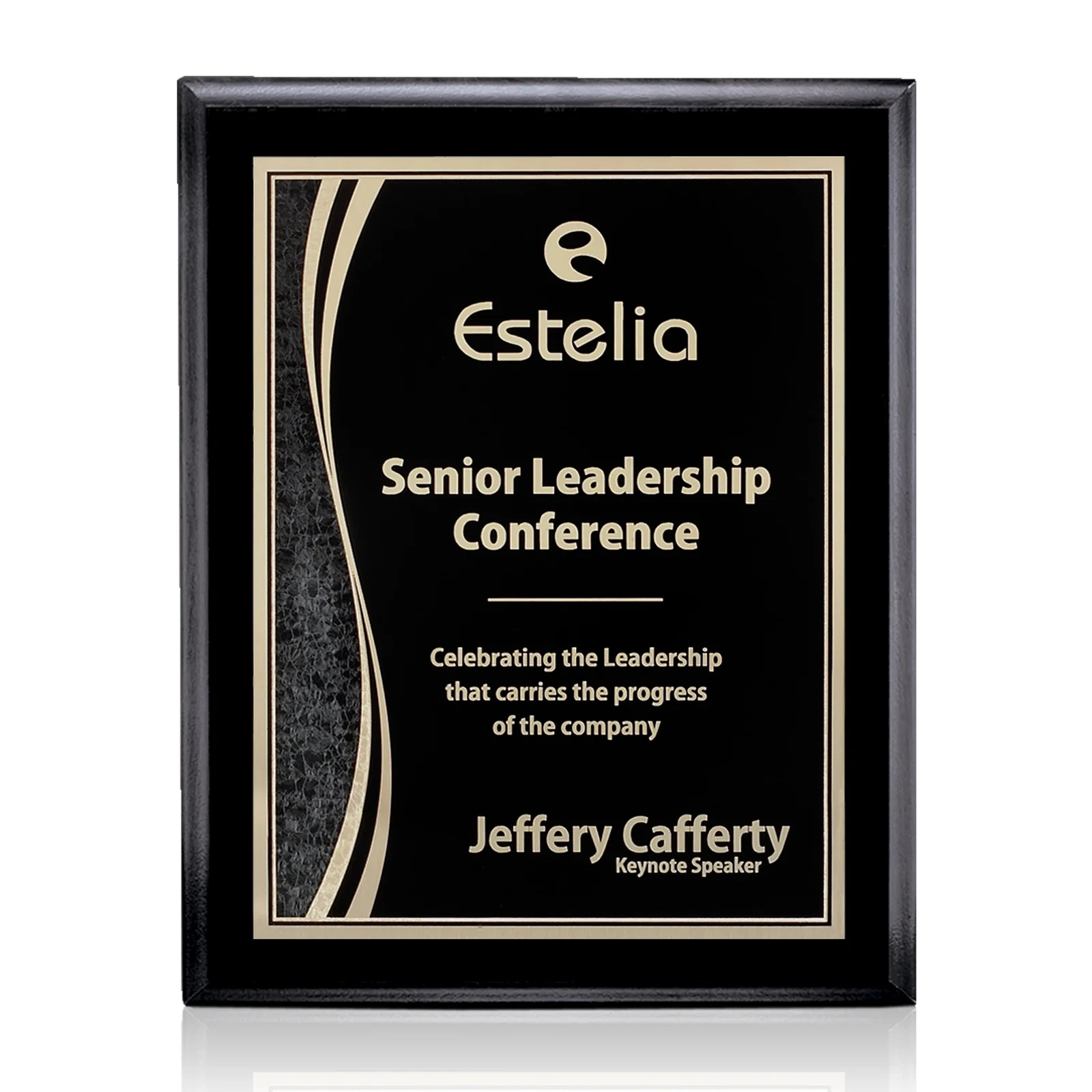Custom Laminate Wall Plaque in Black, Gold, Red, or Blue for company anniversary events