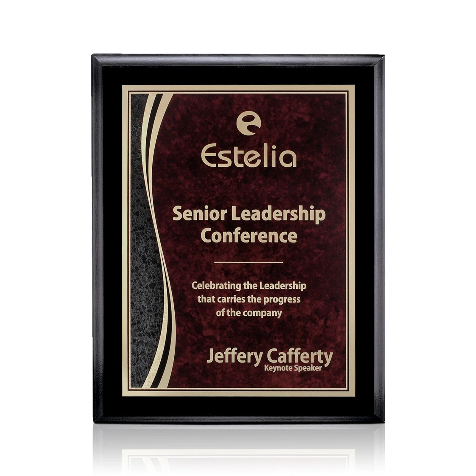 Custom Laminate Wall Plaque in Black, Gold, Red, or Blue for corporate award ceremonies