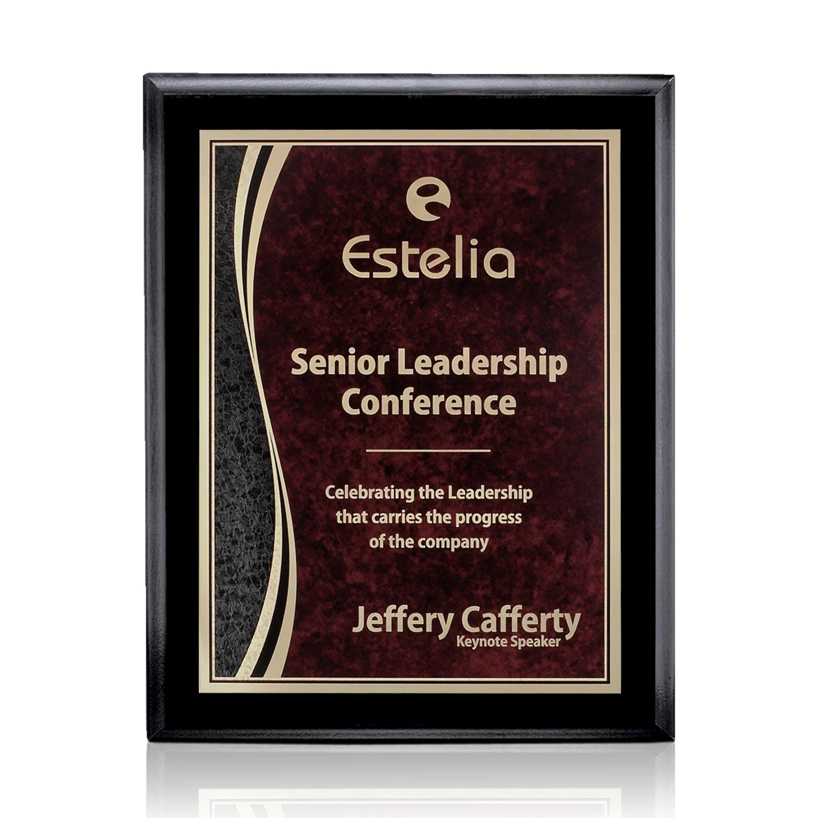 Custom Laminate Wall Plaque in Black, Gold, Red, or Blue for service anniversary gifts