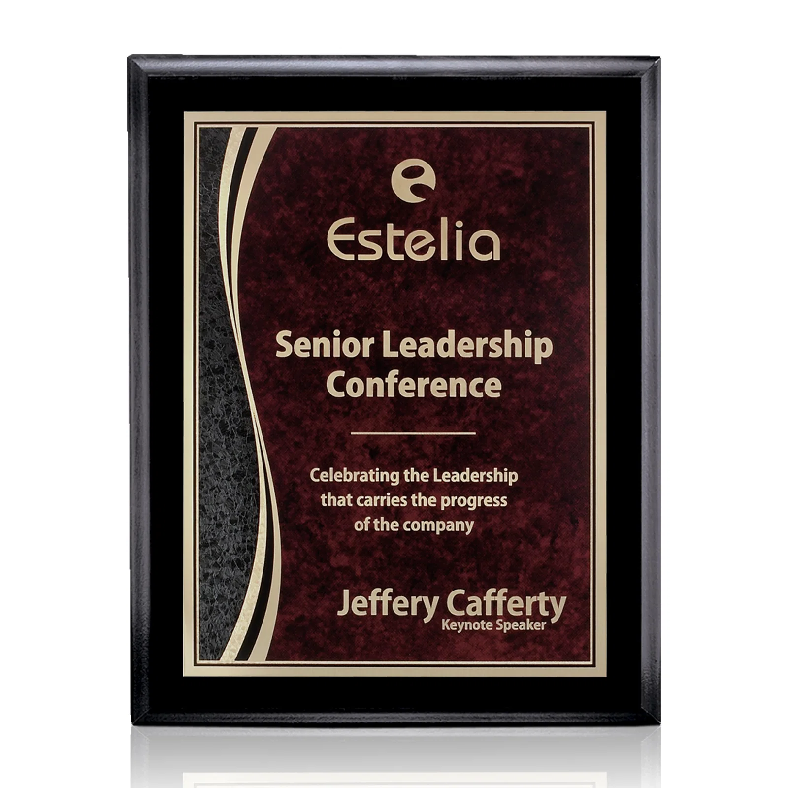 Custom Laminate Wall Plaque in Black, Gold, Red, or Blue for sales achievement awards