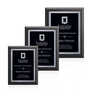 Laminate Wall Plaque in Black or Cherry with Brass Plate