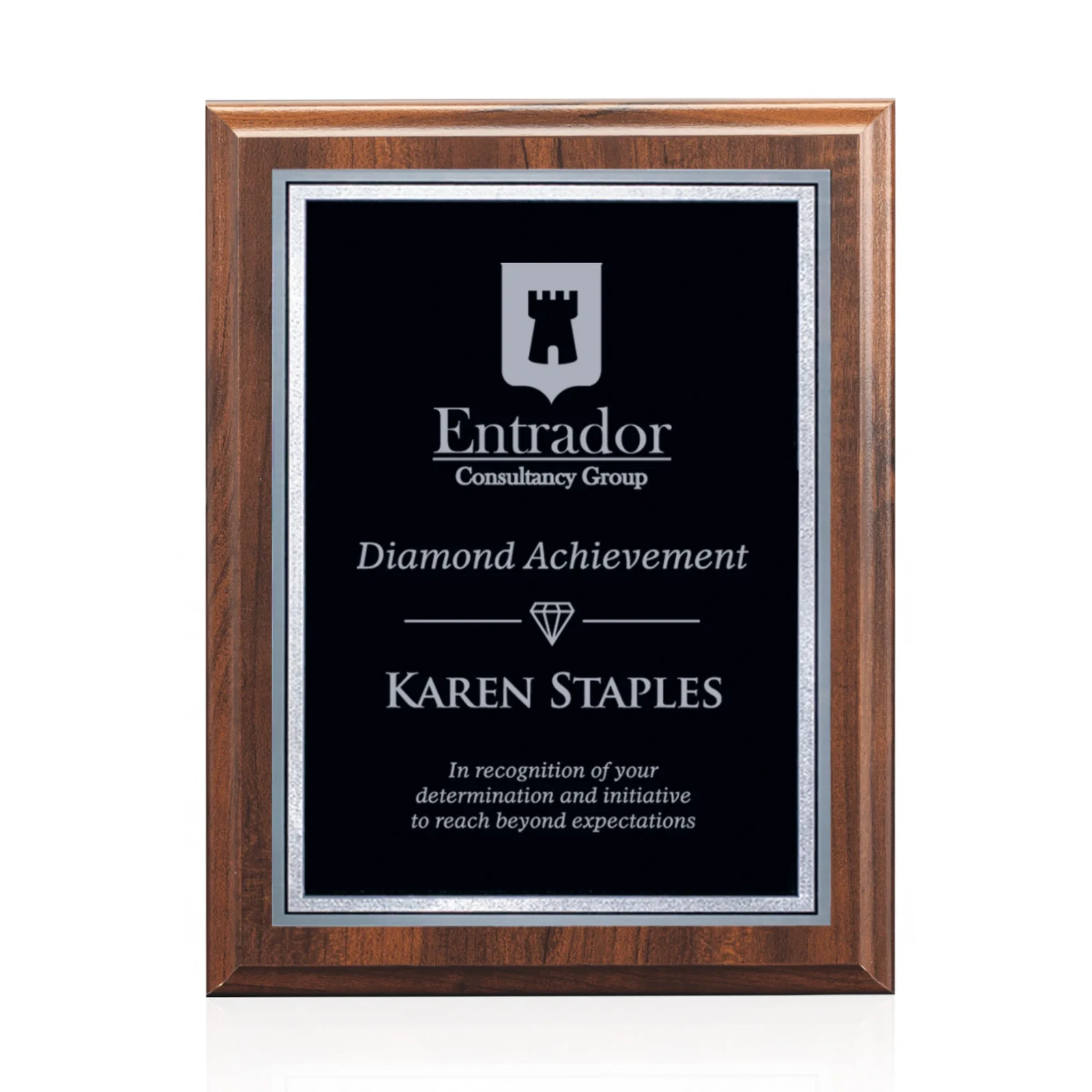 Custom Laminate Wall Plaque in Black or Cherry with Brass Plate for donor appreciation
