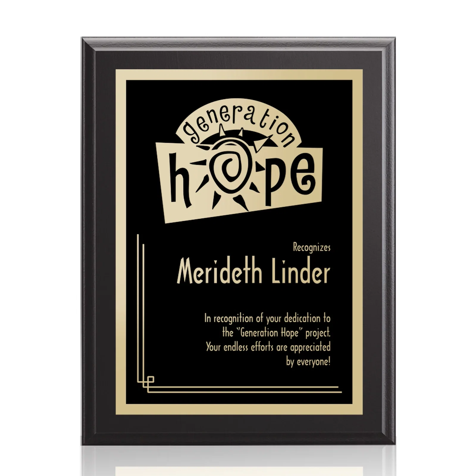 Custom Laminate Wall Plaque with Burgundy and Light Blue Options for company anniversary events