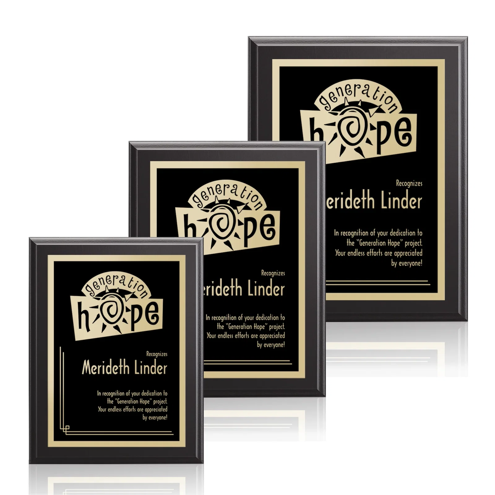 Custom Laminate Wall Plaque with Burgundy and Light Blue Options for safety achievement programs