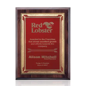 Laminate Wall Plaque in Cherry, Red, or Black with Brass Plate