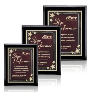 Laminate Wall Plaque with Two-Tone Black-and-Brass Plate