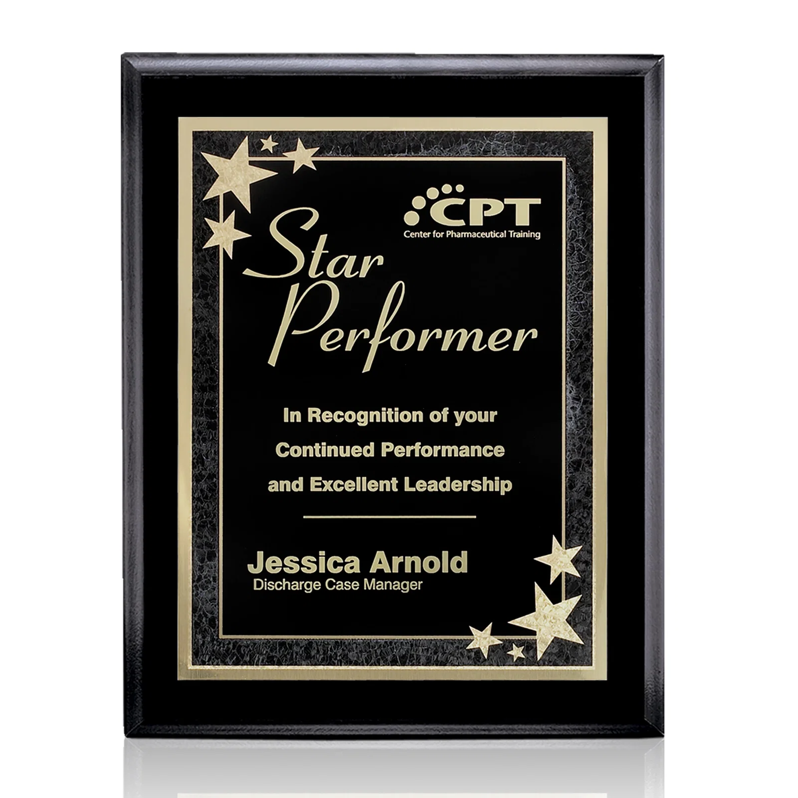 Custom Laminate Wall Plaque with Two-Tone Black-and-Brass Plate for company anniversary events