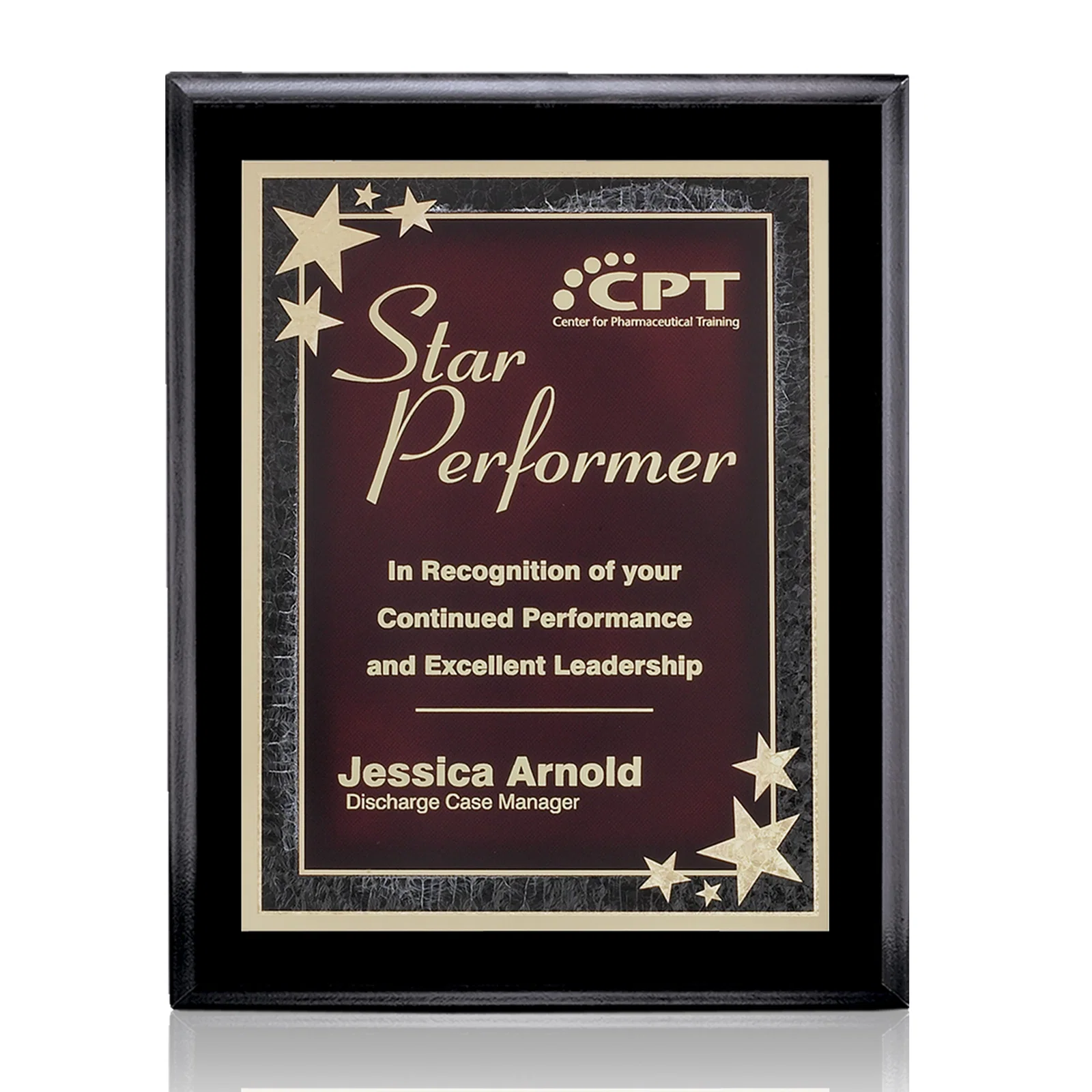 Custom Laminate Wall Plaque with Two-Tone Black-and-Brass Plate for sales achievement awards