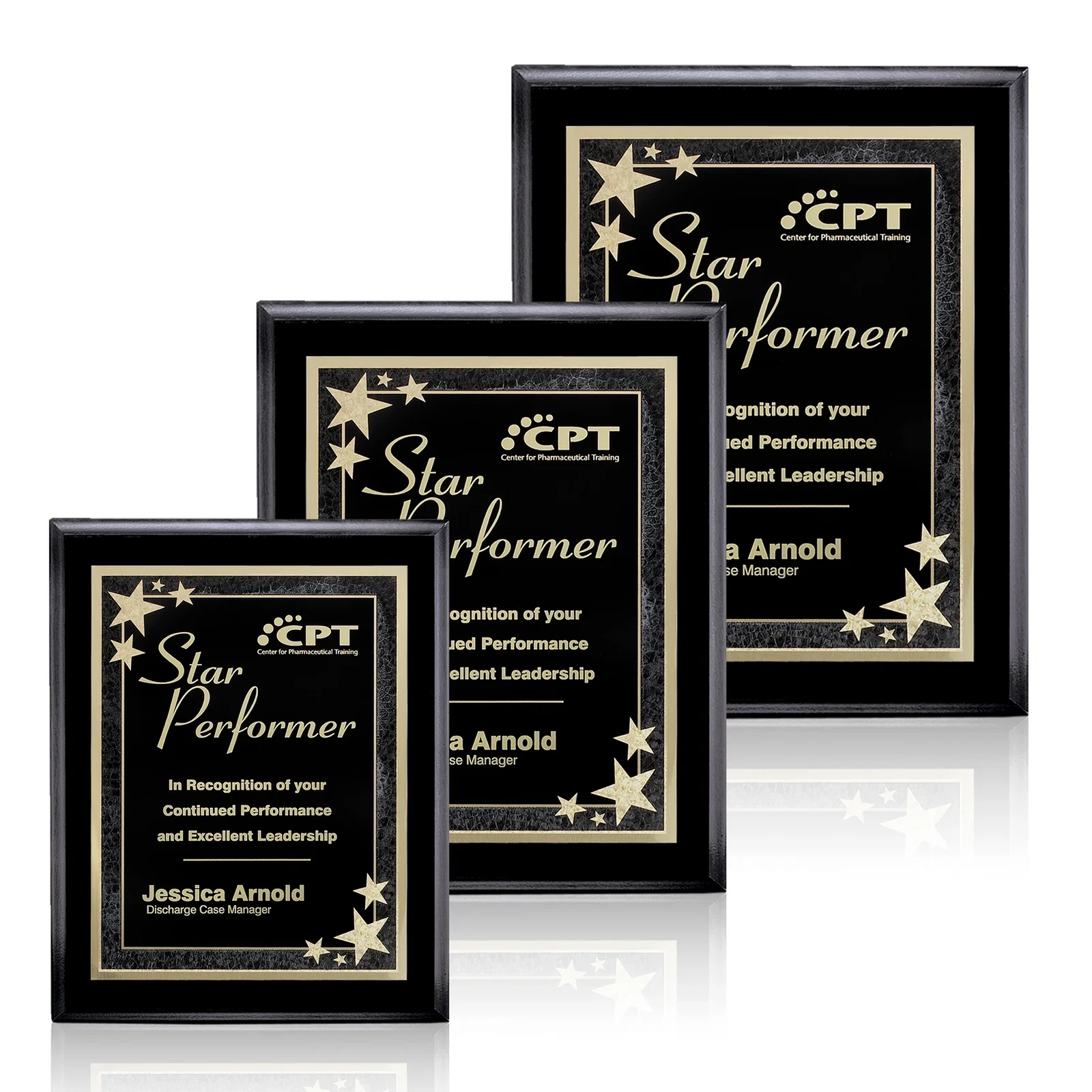 Custom Laminate Wall Plaque with Two-Tone Black-and-Brass Plate for safety achievement programs