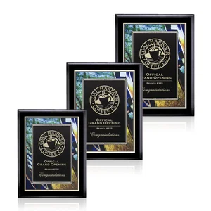 Laser-Engraved Laminate Plaque with Abstract Border