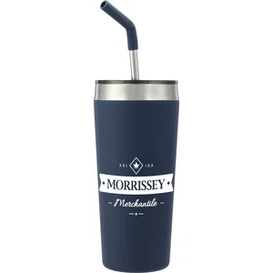 Faye 20 oz Vacuum Tumbler with Silicone-Tip Steel Straw