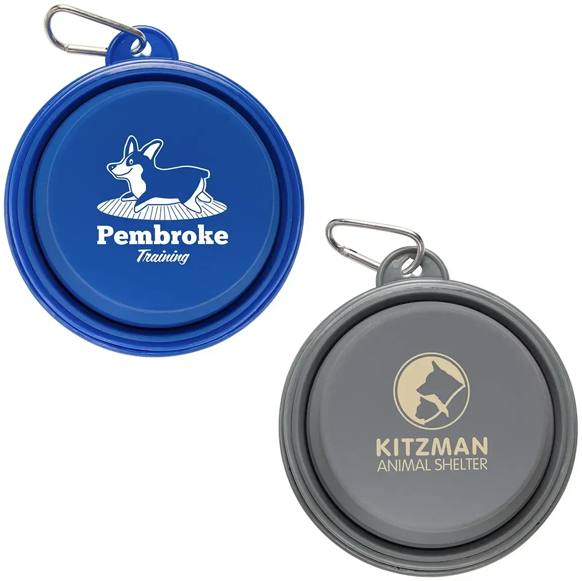 Feed N Go custom branded collapsible pet bowl front view with logo area