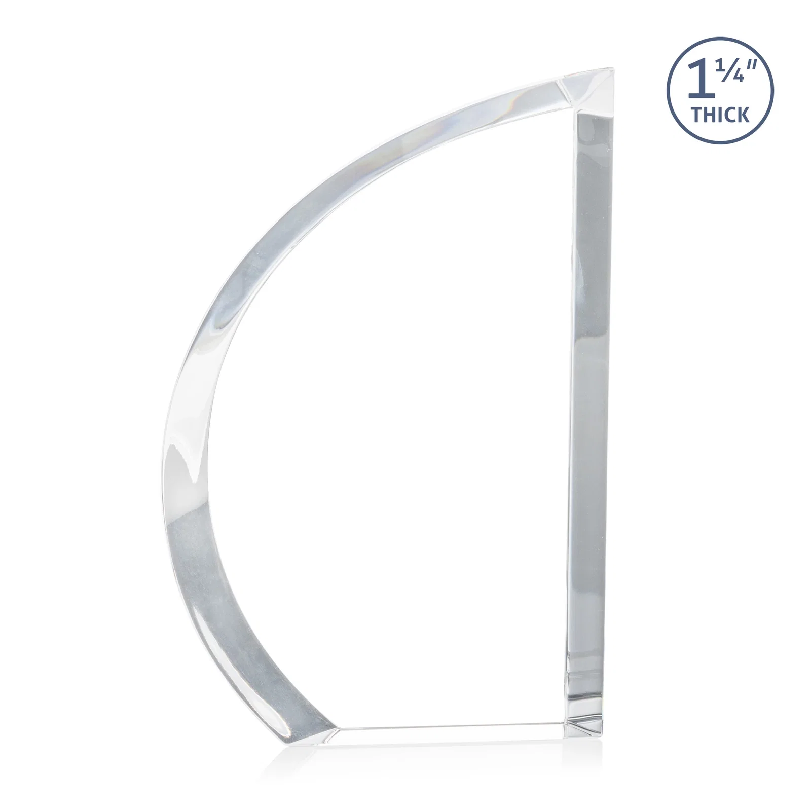 Personalized Optical Crystal Sail Award with Sweeping Curved Edge, awards for employee recognition