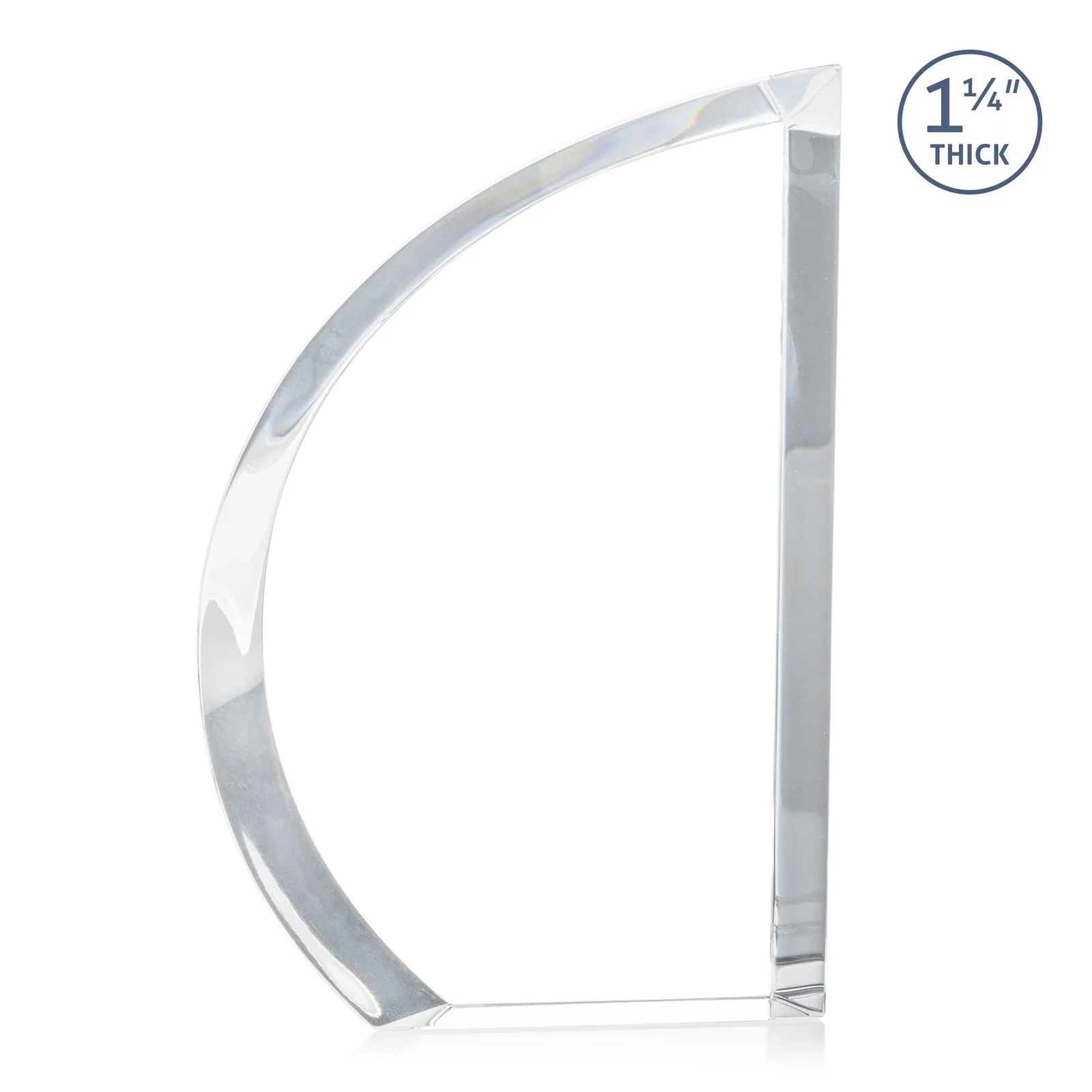 Personalized Optical Crystal Sail Award with Sweeping Curved Edge, awards for corporate award ceremonies