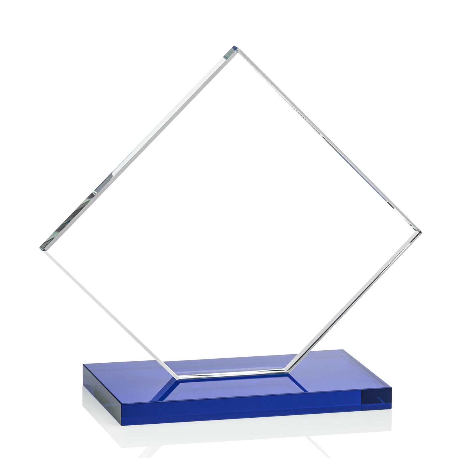 Custom Starfire Crystal Diamond Award With Frosted Continent Globe, with your logo for team milestone celebrations