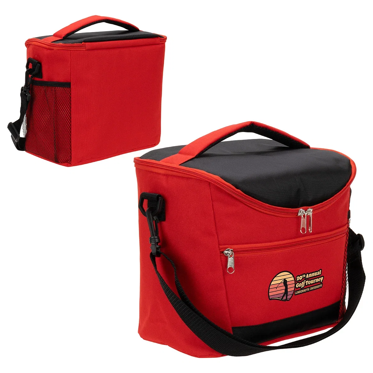 Close-up of the custom logo imprint area on the Festival Cooler Bag