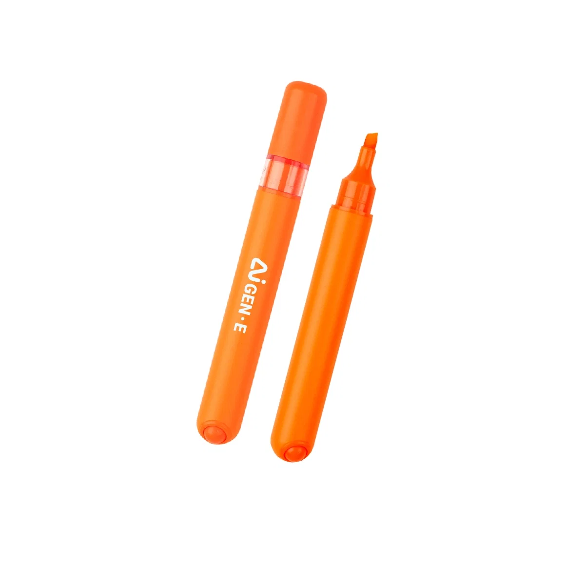 Chisel marker tip uncapped and ready to mark text