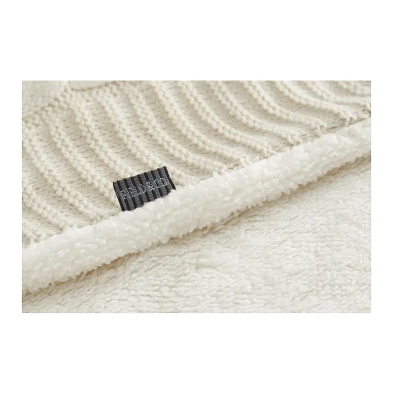Branded Field & Co. Sherpa Blanket - Cable Knit Design — view 13