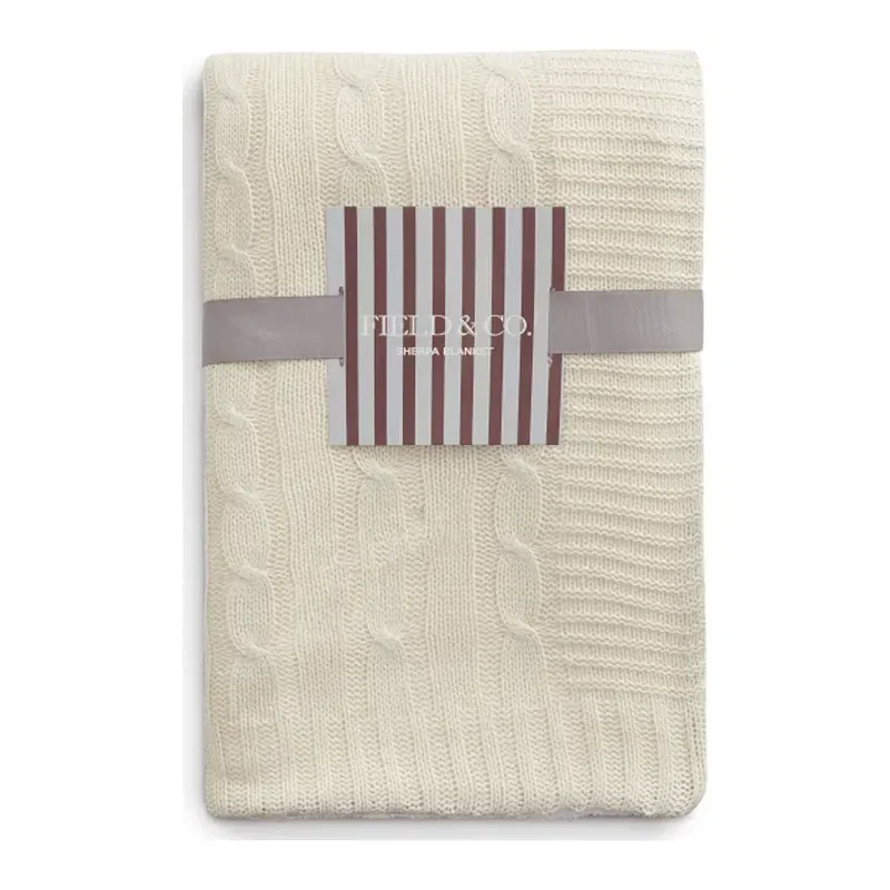 Branded Field & Co. Sherpa Blanket - Cable Knit Design — view 19