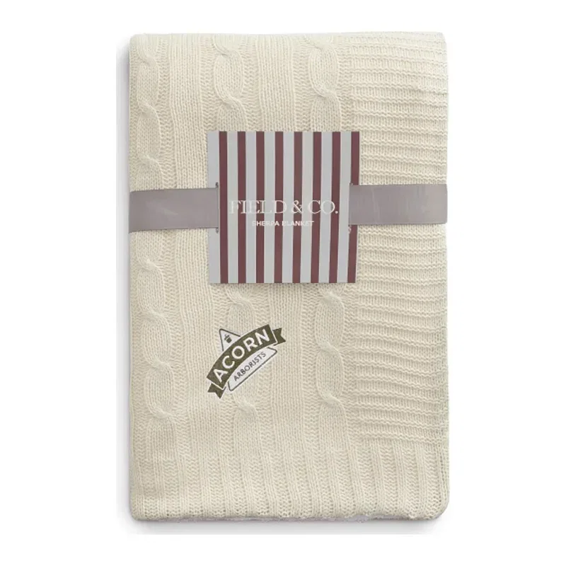 Branded Field & Co. Sherpa Blanket - Cable Knit Design — view 23