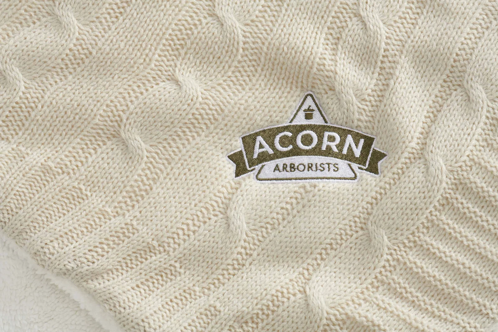Branded Field & Co. Sherpa Blanket - Cable Knit Design — view 24