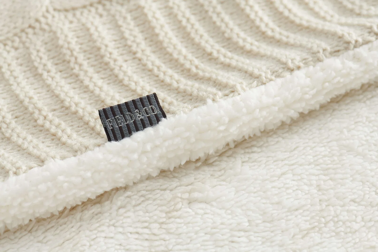 Branded Field & Co. Sherpa Blanket - Cable Knit Design — view 25