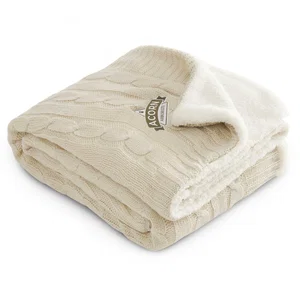 Field & Co. Cable Knit Sherpa Blanket