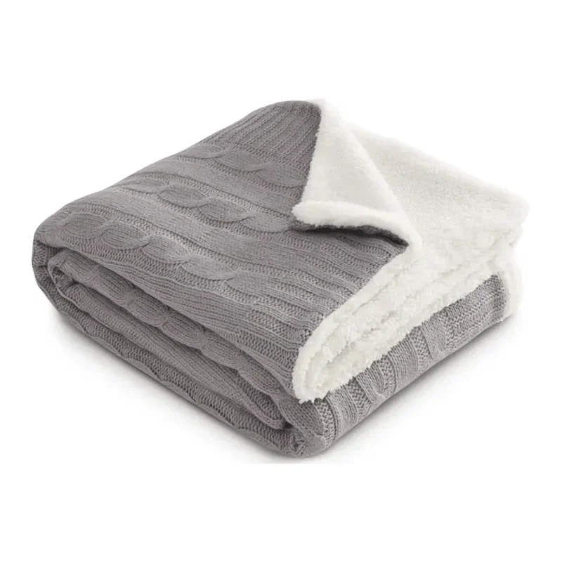 Branded Field & Co. Sherpa Blanket - Cable Knit Design — view 4
