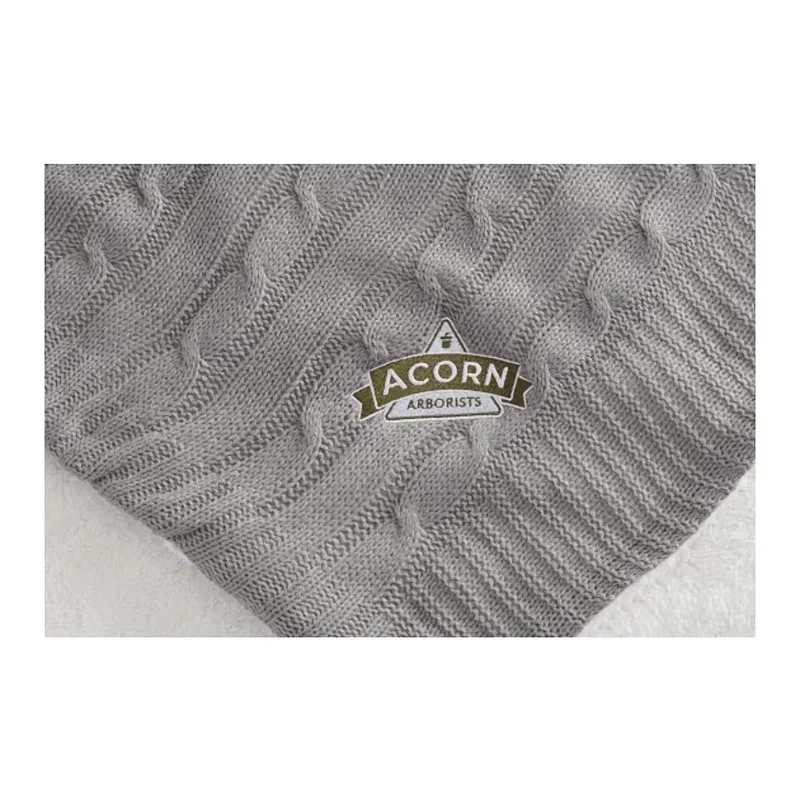 Branded Field & Co. Sherpa Blanket - Cable Knit Design — view 9